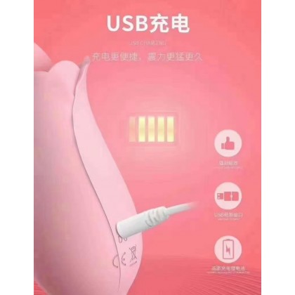 花朵舌舔震动棒双头可用充电款Flower tongue licking vibrator double head can be charged